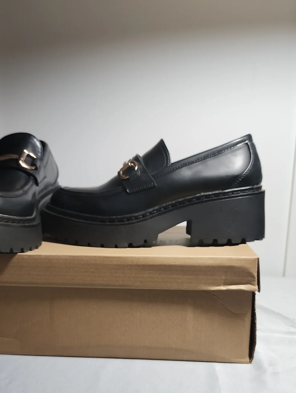 Steve Madden Approach Black Platform Bit Loafers - Size 8